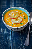 Pumpkin and lentil soup with apple