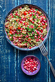 Taboulé with pomegranate seeds