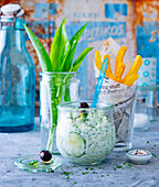 Wild garlic tzatziki with chips