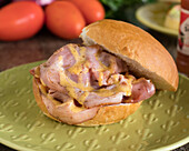 Ham roll with mustard sauce