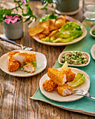 Fish and chips with tartar sauce