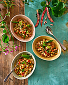 Minestrone with colourful vegetables