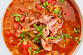 Solyanka: Traditional Russian soup with beef