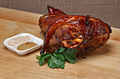 Pork knuckle with mustard and horseradish