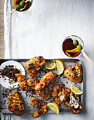 Deep-fried chicken with saltimbocca salt