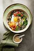 Buckwheat bowl with fried egg
