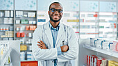 Pharmacist smiling