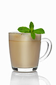 Cappuccino with mint liqueur