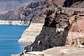 Low water levels at Hoover Dam and Lake Mead