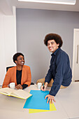 Employees working at desk