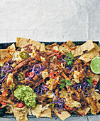 süße klebrige Pulled Pork Nachos