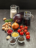 Ingredients for aubergine soup