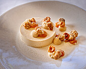 Panna cotta with hazelnut brittle and caramel