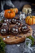 Scary chocolate truffles with Halloween decoration