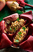 Philippine salad with banana blossom hearts