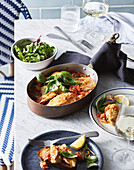 Basque chicken with green salad