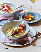 Figs in saffron-cardamom cream