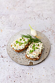 Avocado and salmon spread with cream cheese
