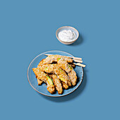 Avocado fritters from the Airfryer with ranch dip