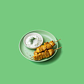 Souvlaki from the Airfryer with tzatziki