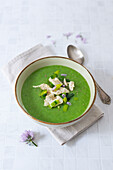 Cream of leek soup with poultry