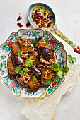 Braised aubergine with pork and chilli sauce
