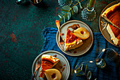 Baskischer Käsekuchen mit Karamell-Birnen