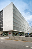 The EDP headquarters in Porto, Portugal, located on Boavista Avenue, showcases modern architecture with its sleek and minimalistic design, representing the Portuguese electric utilities company.