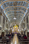 The nave of the Cathedral of San Salvador de Jujuy, Argentina, during a Mass.