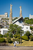 St Filippo Nishizaka Church whose towers were created in 1962 by Japanese architect Kenji Imai, Nagasaki, Japan