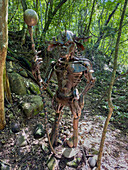 Metal sculpture of Yastay along a trail in Calilegua National Park in Argentina. It is a mythical protector of wild animals in indigenous Andean folk lore.