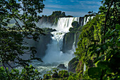 The powerful San Martin Waterfall at Iguazu Falls National Park in Argentina. A UNESCO World Heritage Site.