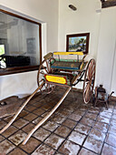 An antique two-wheeled buggy in the Bodega Nanni Winery, Cafayete, Argentina.