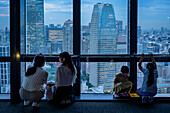 Tokioter Stadtbild von der Aussichtsetage des Tokyo Tower, Tokio, Japan