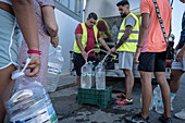 Drought, distribution of drinking water by tanker truck to the citizens of Pozoblanco. Due to the drought, the water from the La Colada reservoir has been declared unfit for human consumption. 80,000 people are affected in the Los Pedroches region, Córdoba, Spain