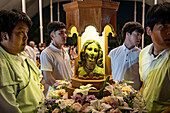 Torchlight procession on August 9th, every year, in memory of the victims of the atomic bomb. Start from Urakami Cathedral and ends Peace Park, , Nagasaki, Japan