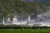 Industrial plant producing lime from limestone in the Humahuaca Valley in Argentina.