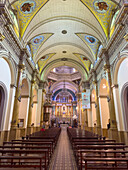 The nave and main altarpiece of the Basilica of San Francisco in San Salvador de Jujuy, Argentina.