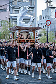 Training for the Nagasaki Kunchi Festival that dates back 380 years, Nagasaki, Japan