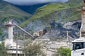 Industrial plant producing lime from limestone in the Humahuaca Valley in Argentina.