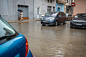 Raining in AV dels Alfacs, La Rapita, Tarragona, Spain