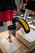 Running Prosthetic Leg at Nike Store in Prague