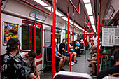 Interior of Prague Metro wagon