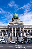 The facade of the Argentine National Congress Building in Buenos Aires, Argentina.