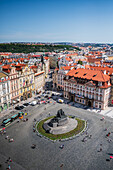 View of Old Town Square (Staromestské námestí) from Astronomical Clock Tower of Prague