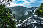 Iguazu Falls National Park in Argentina. A UNESCO World Heritage Site. Pictured is the precipice of Mbigua Falls.