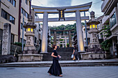 Torii gates at the Suwa Shrine, Nagasaki, Japan