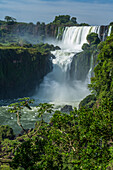 The powerful San Martin Waterfall at Iguazu Falls National Park in Argentina. A UNESCO World Heritage Site.