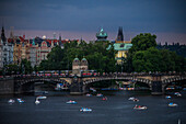 View of Vltava River from Charles Bridge in Prague