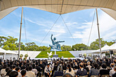 Due Atomic bombing, a memorial ceremony is held at the Peace Park, every year on August 9, Nagasaki, Japan